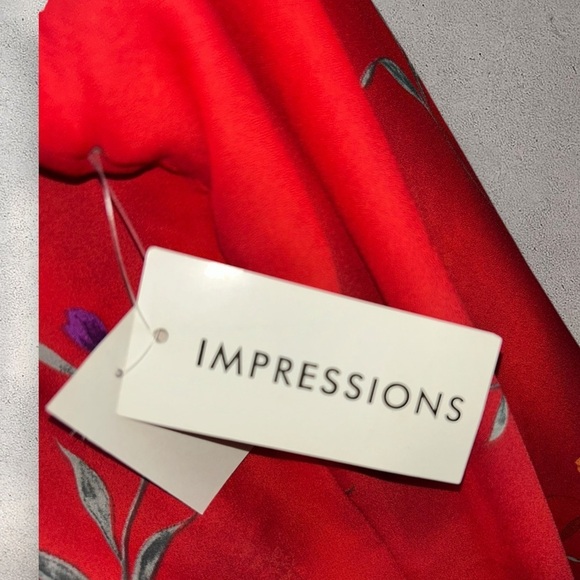 IMPRESSIONS Vintage 1990s Red/Orange Floral Reversible Maxi Dress NWT Size 3X - Picture 9 of 14